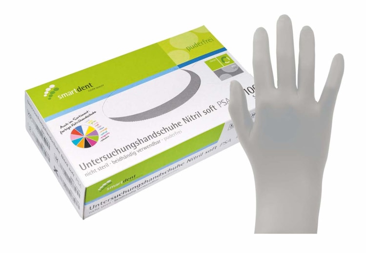 Smartdent Examination Gloves Nitril Soft Gray Gr. L