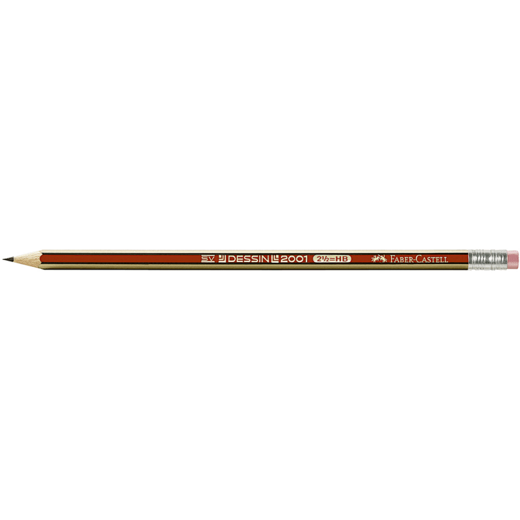 Faber-Castell pencil DESSIN 2001 HB with eraser red/gold