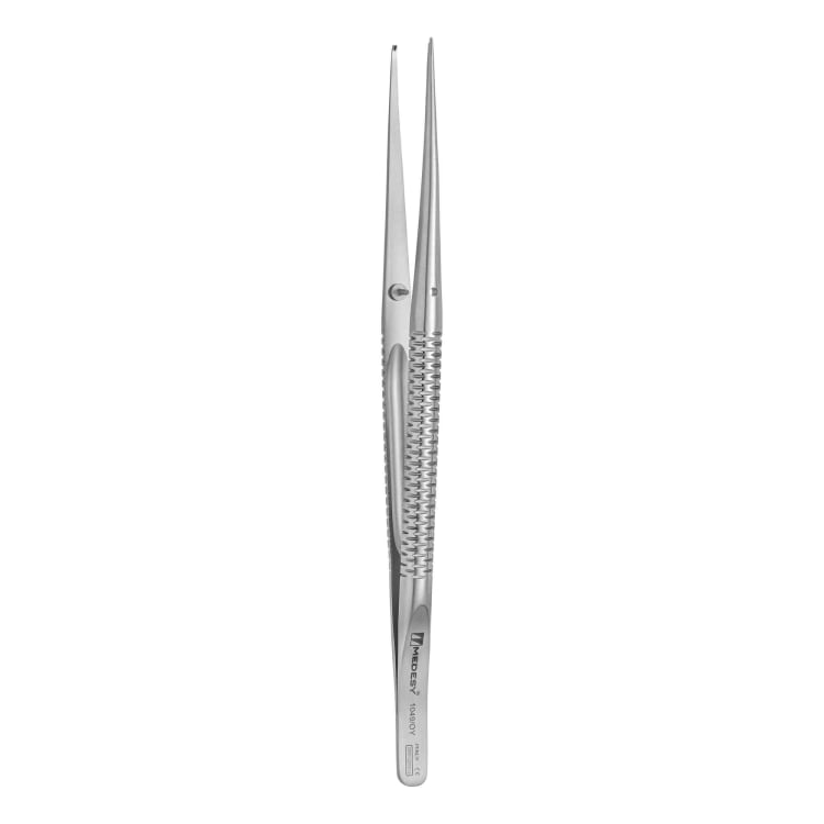 Micro tweezers, surgical straight 17.5 cm, 1x2 teeth