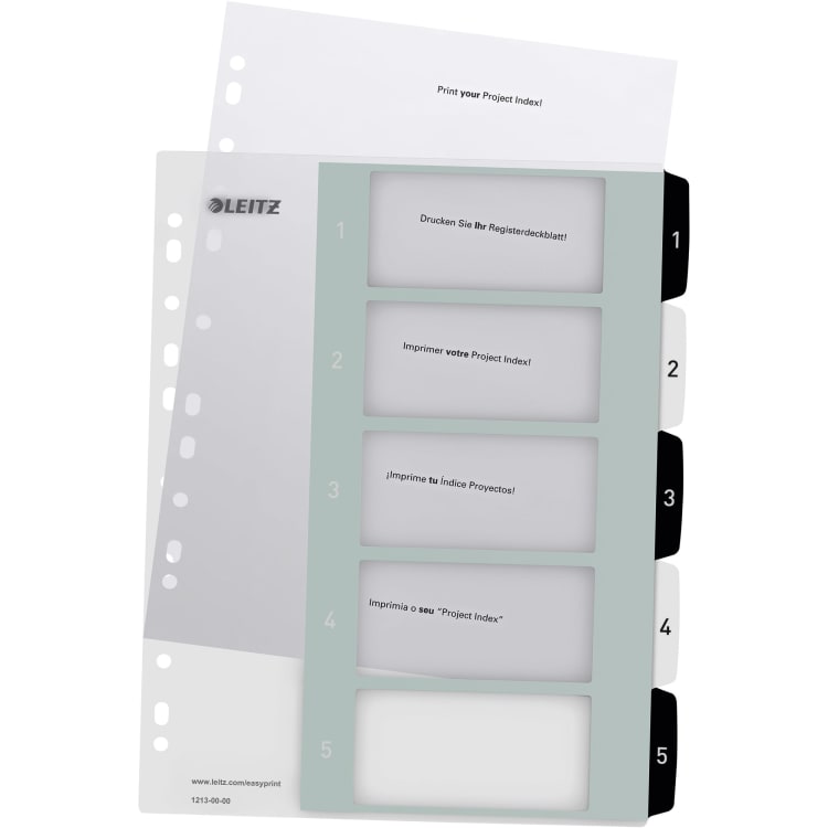 Leitz index divider set A4 1-5 black