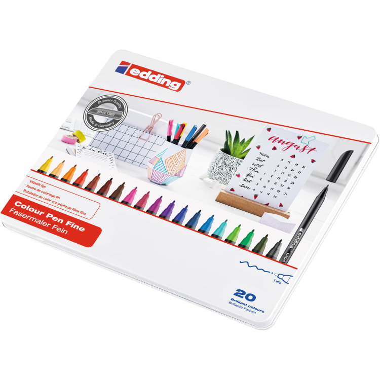 edding fibre-tip pen 1 mm 20 pieces assorted