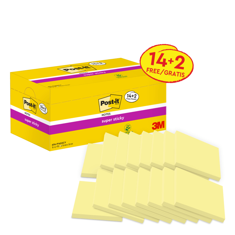 Post-it Haftnotiz Super Sticky Promotion 76x76 mm gelb