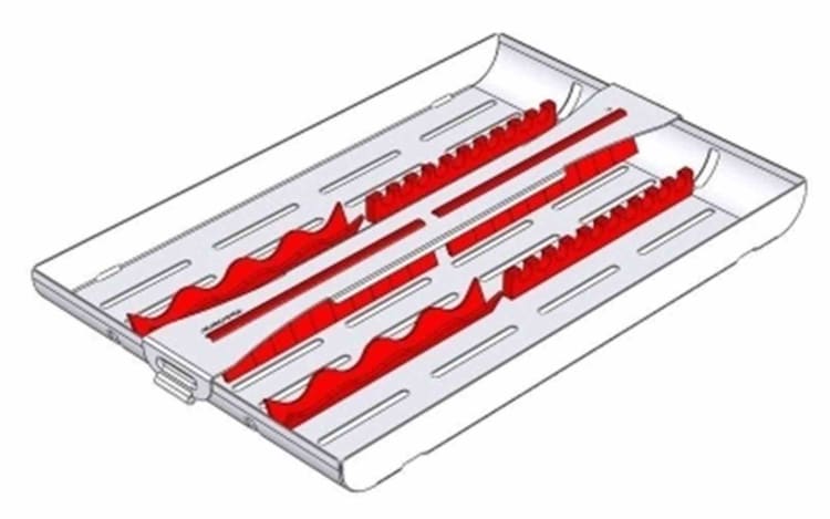 Nichrominox ERGO-CLIP 20 Instrumenten-Cassette Red