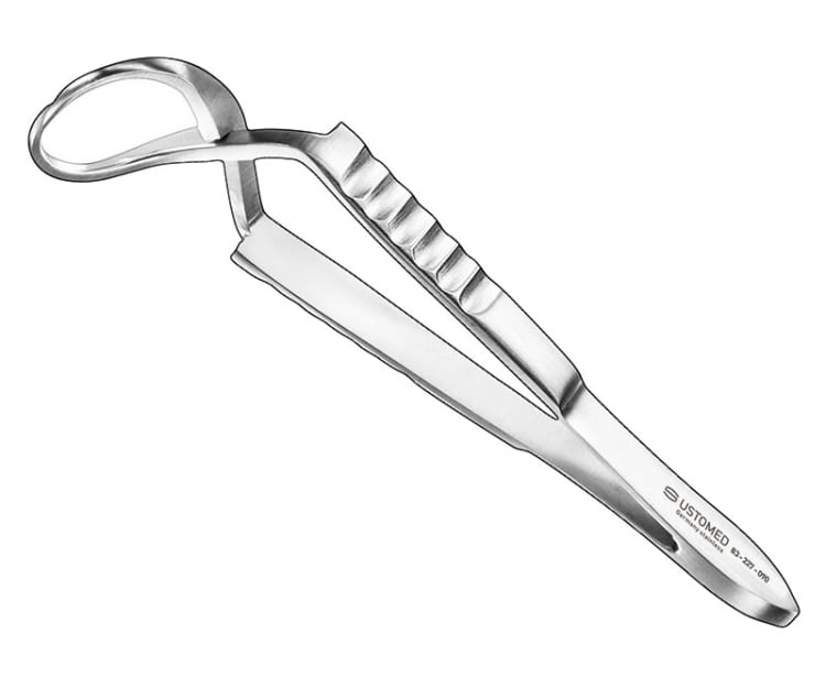 JONES, Tuchklemme, 9 cm, gebogen