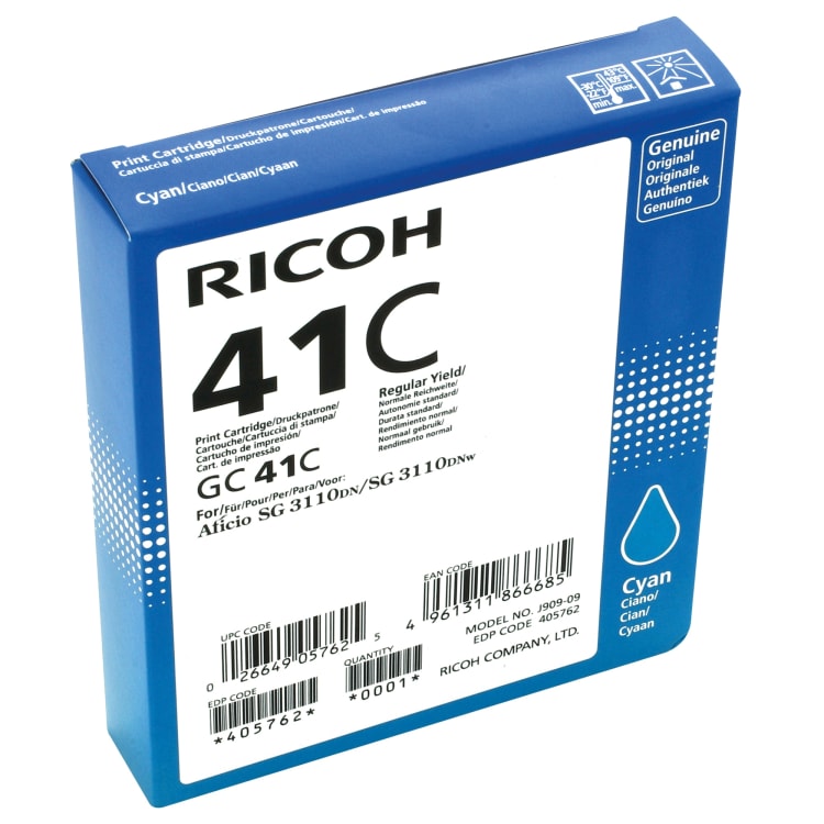 Ricoh gel cartridge GC-41C 2,200 pages cyan