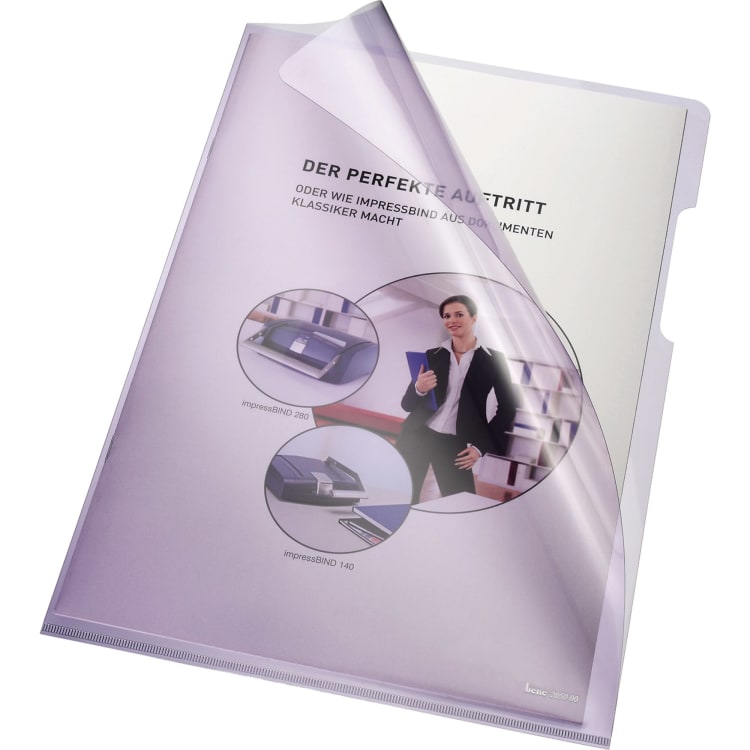 Bene punched pocket A4 HPVC 100 pieces violet