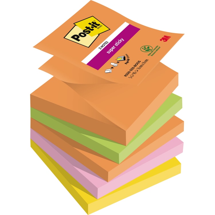 Post-it sticky notes Super Sticky 76x76 mm 5x90 sheets
