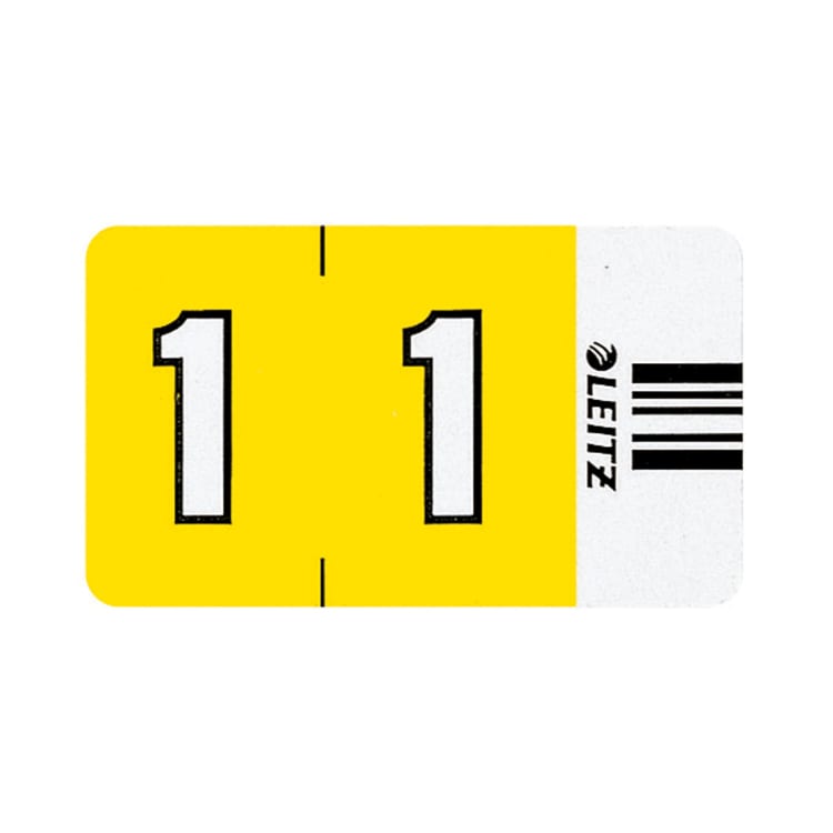 Leitz number tab 1 Orgacolor 23x30 mm 100 pieces yellow