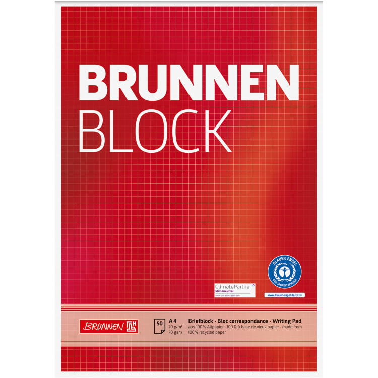 Brunnen writing pad RCP A4 50 sheets squared