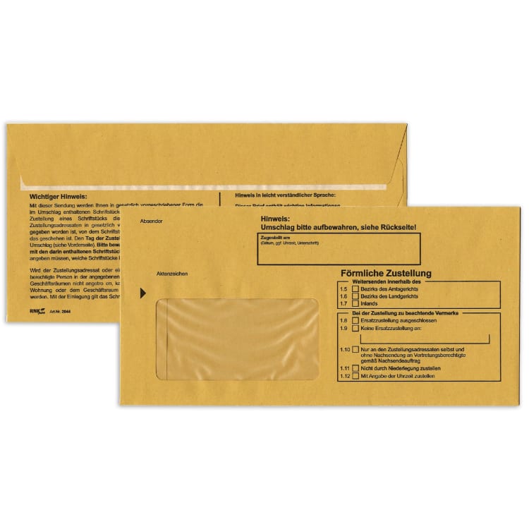 RNK delivery envelope DL 80 g inner with window yellow