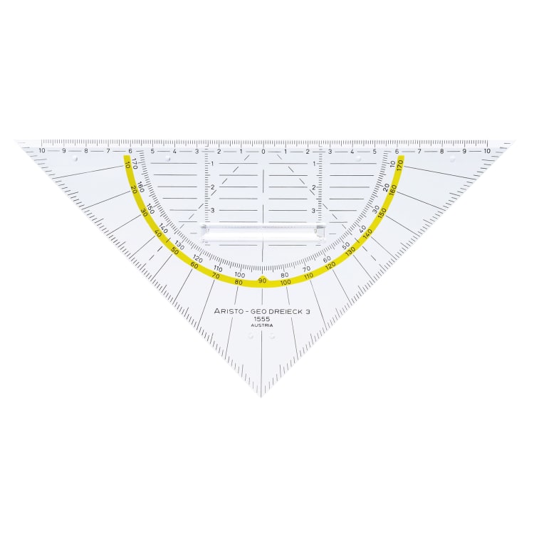 Aristo set square Facette 22.5 cm crystal clear