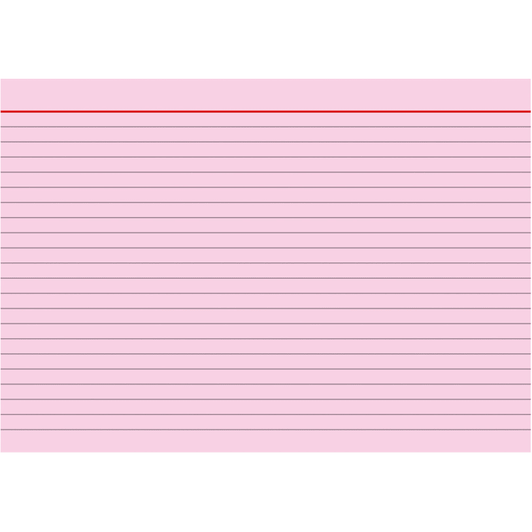 Brunnen index card A5 ruled 100 pieces red