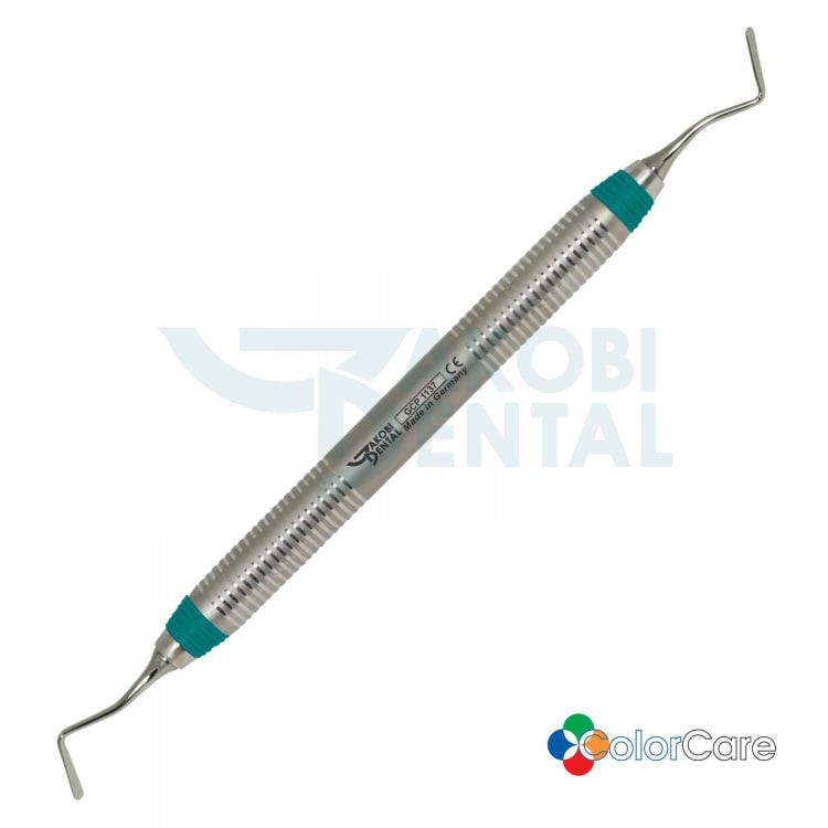 Gingival cord packer GCP 113, ColorCare handle # 7, Colour: blue, stainless steel