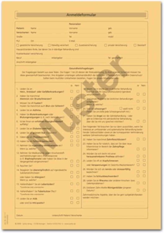 Anmeldung + Anamnese A4-111 100St
