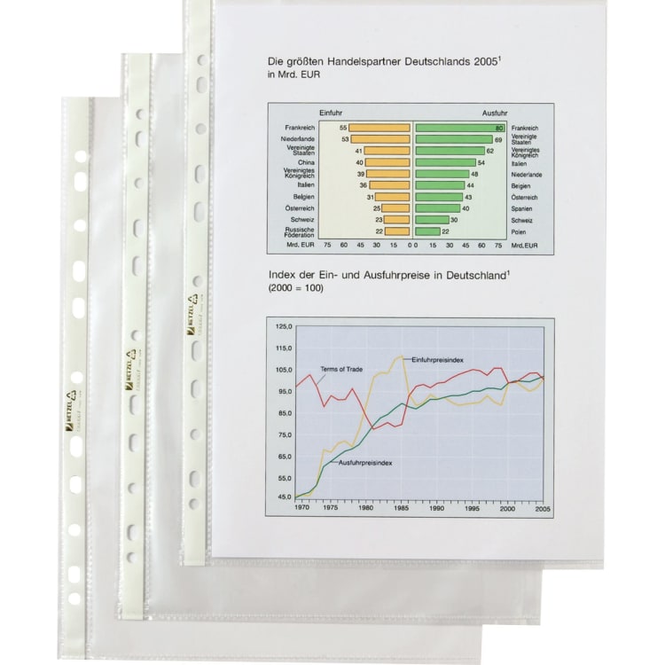 Hetzel punched pocket Economic A4 100 pieces