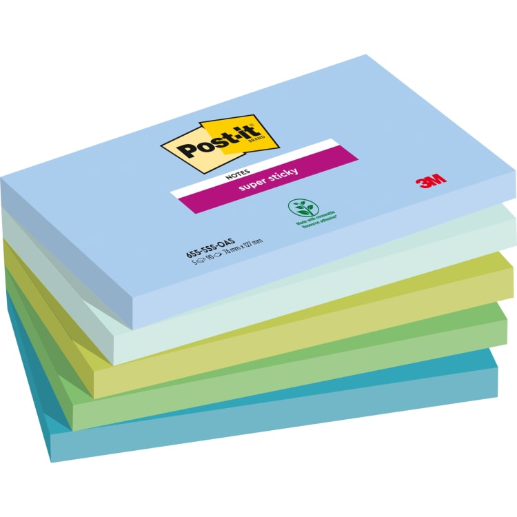 Post-it sticky notes 127x76 mm 5x90 sheets assorted
