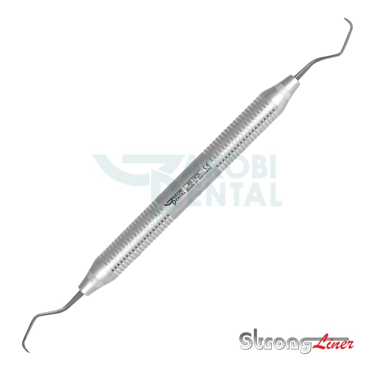 Implant-Curette Gracey 7/8, standard, StrongLiner handle # 6, working ends made of titanium