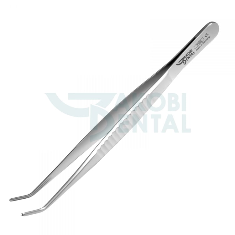 Tissue pliers DeBakey TPDB 2, curved, atraumatical, multiple toothed, 150mm, stainless steel