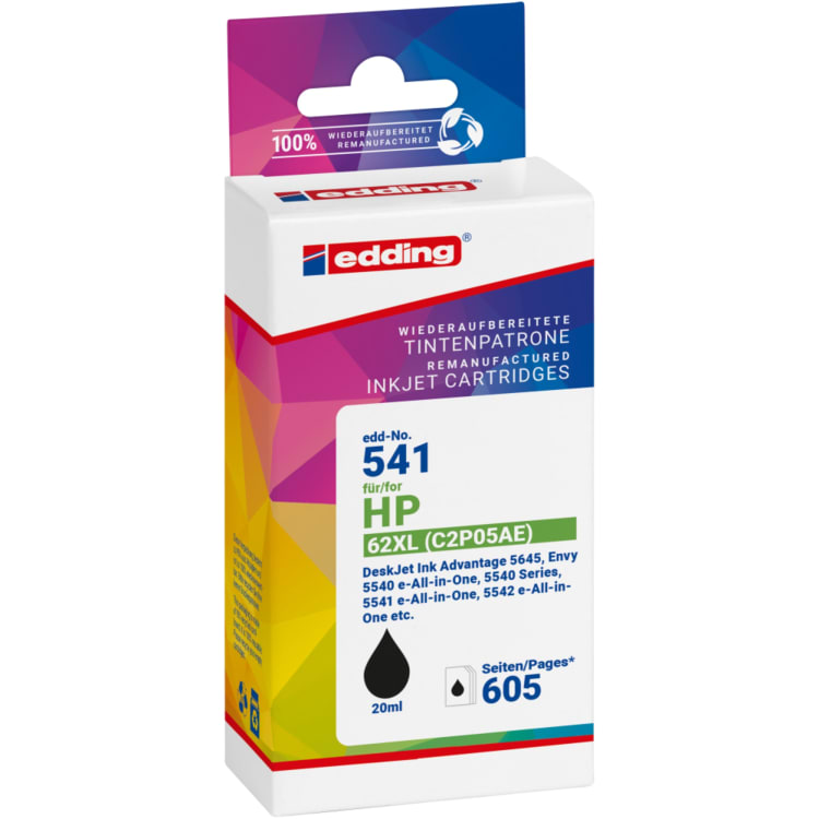 edding Tintenpatrone wie HP 62XL C2P05AE schwarz
