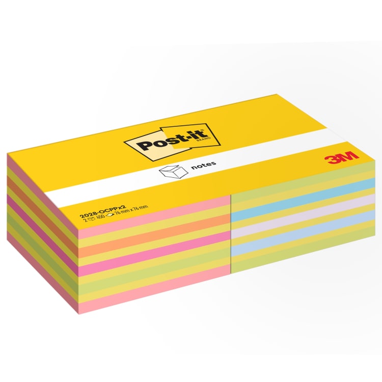 Post-it sticky notes 76x76 mm 450 sheets 2 pieces assorted