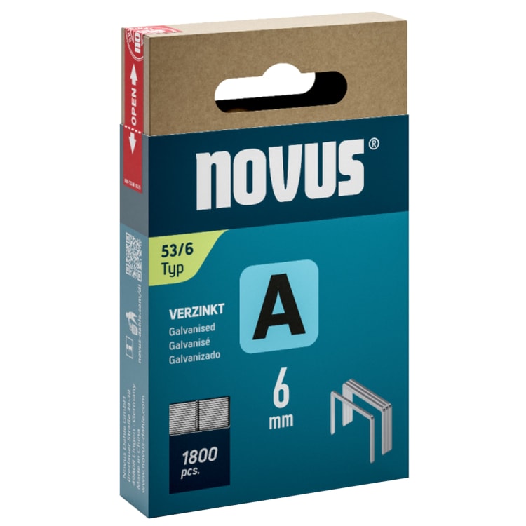 Novus staples A 53/6 galvanised 1,800 pieces