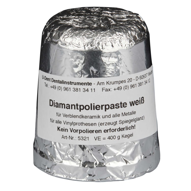 U-Dent diamond polishing paste white, pack size: 400 g cone