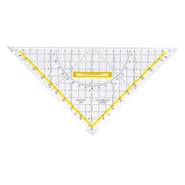 Aristo set square TZ 250 mm removable handle crystal clear