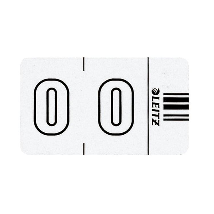 Leitz number tab 0 Orgacolor 23x30 mm 100 pieces white