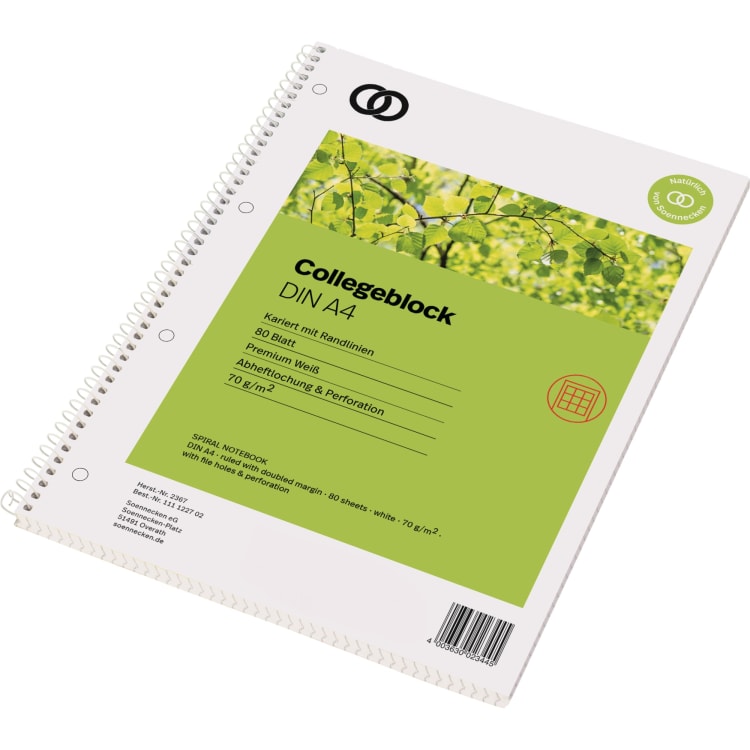 Soennecken oeco recycled notepad A4 80 sheets squared