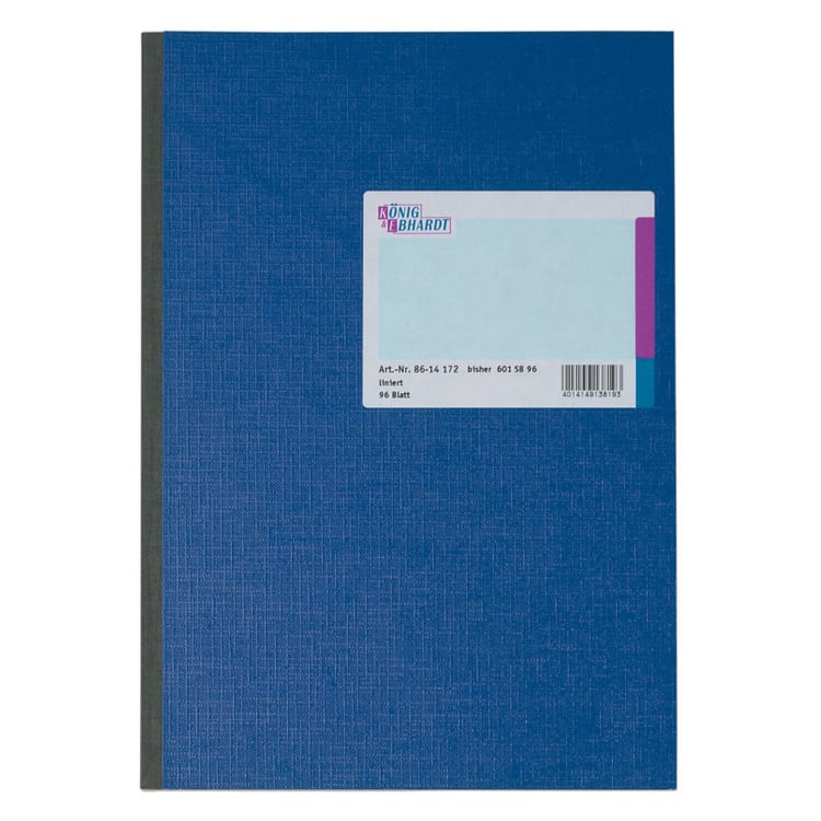 König+Ebhardt notebook A6 ruled 96 sheets blue