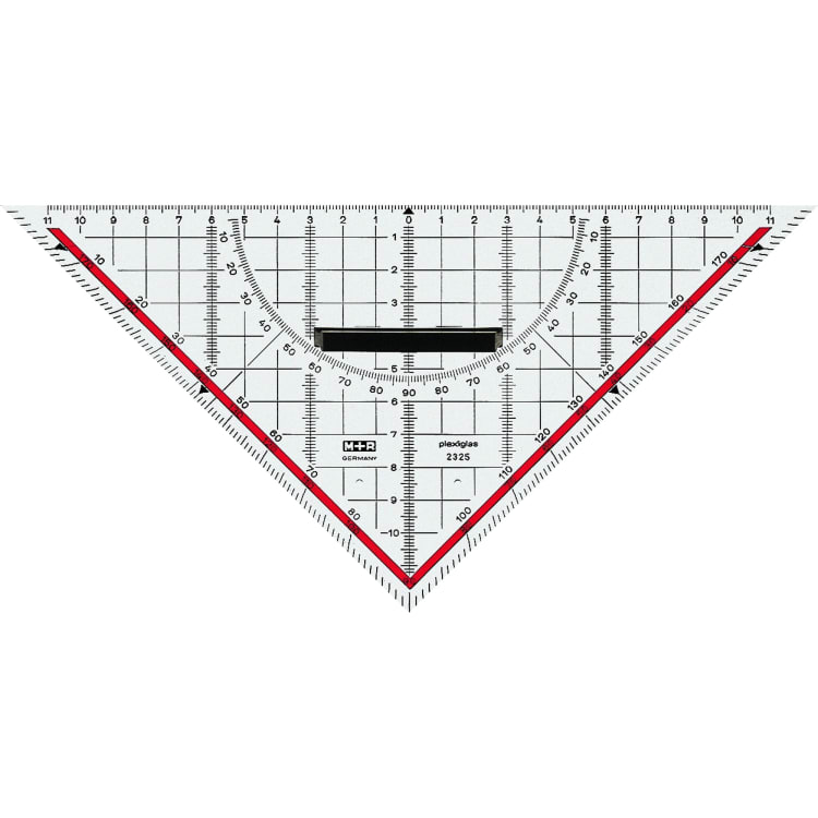M+R set square 25 cm scale red