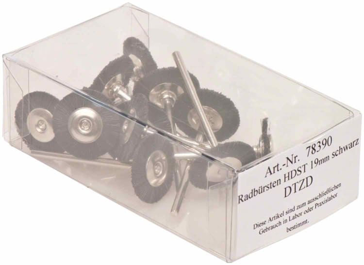 Omnident Wheel Brushes Montiert Black Borsten 19mm
