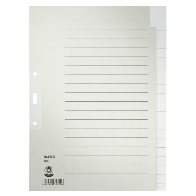 Leitz index divider set blank A4 Tauenpapier grey