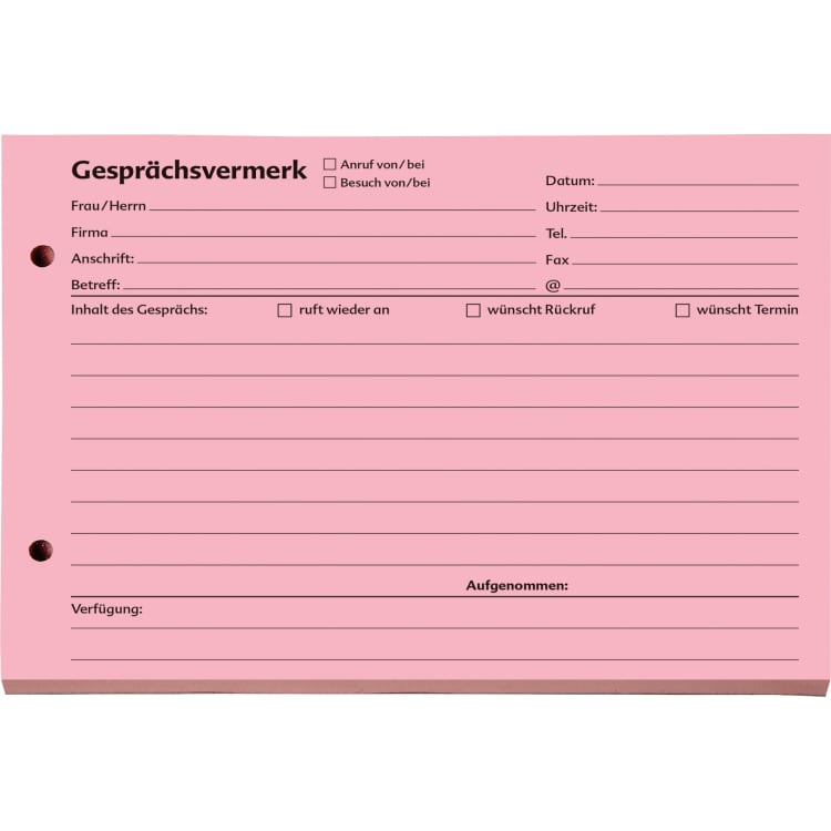 SoldanPlus call memo A5 landscape 100 sheets red