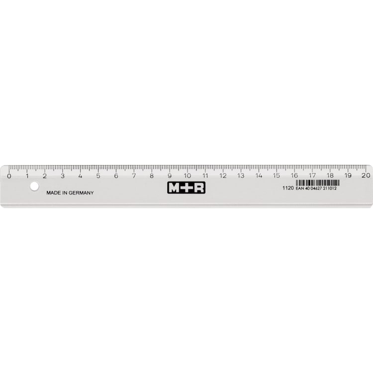 M+R ruler 11200000 20 cm plastic crystal clear