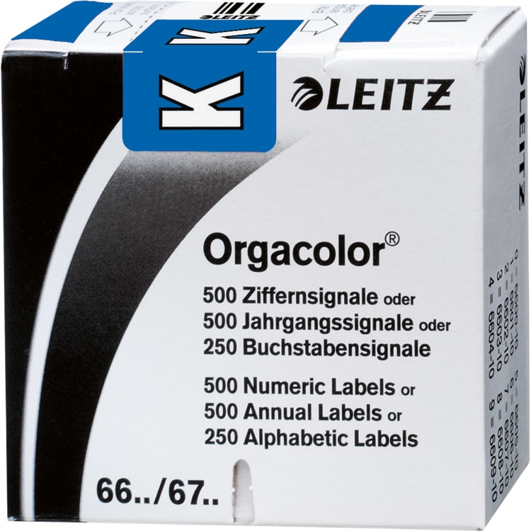 Leitz letter tab Orgacolor K 250 pieces blue