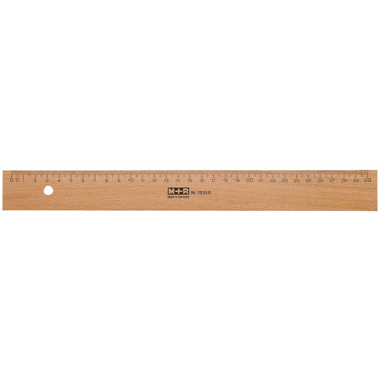 M+R ruler 17 cm wood untreated beech