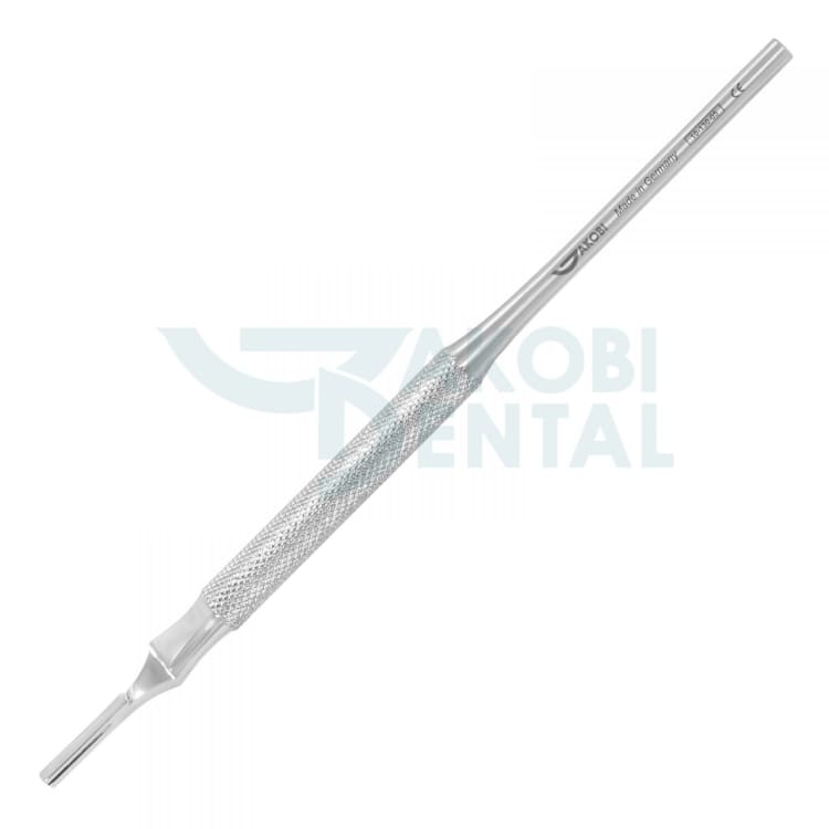 Scalpel handle # 05, round, straight, total length ca. 150mm, stainless steel 