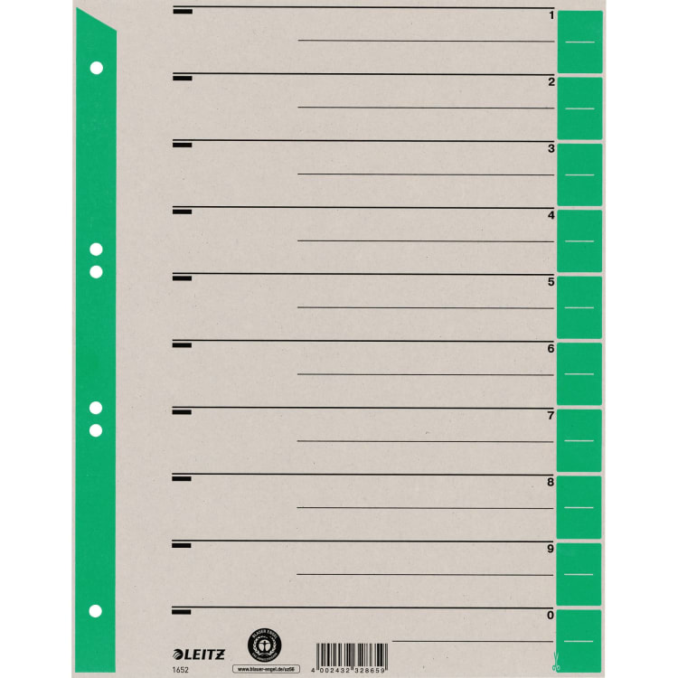 Leitz divider sheet A4 230 g cardboard 100 pieces green