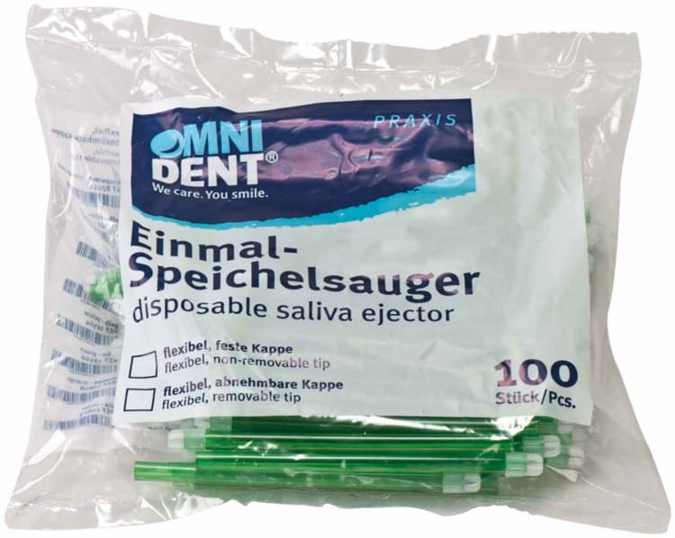 Omnident Einmal-Speichelsauger Lose Kappe Green 100er