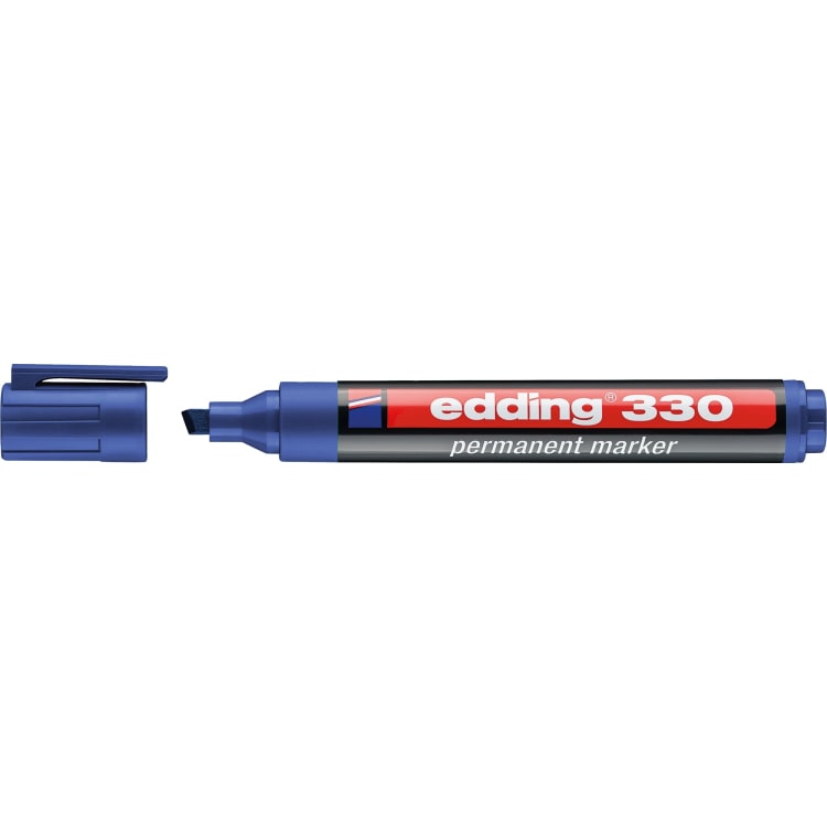 edding permanent marker 330 1-5 mm chisel tip blue