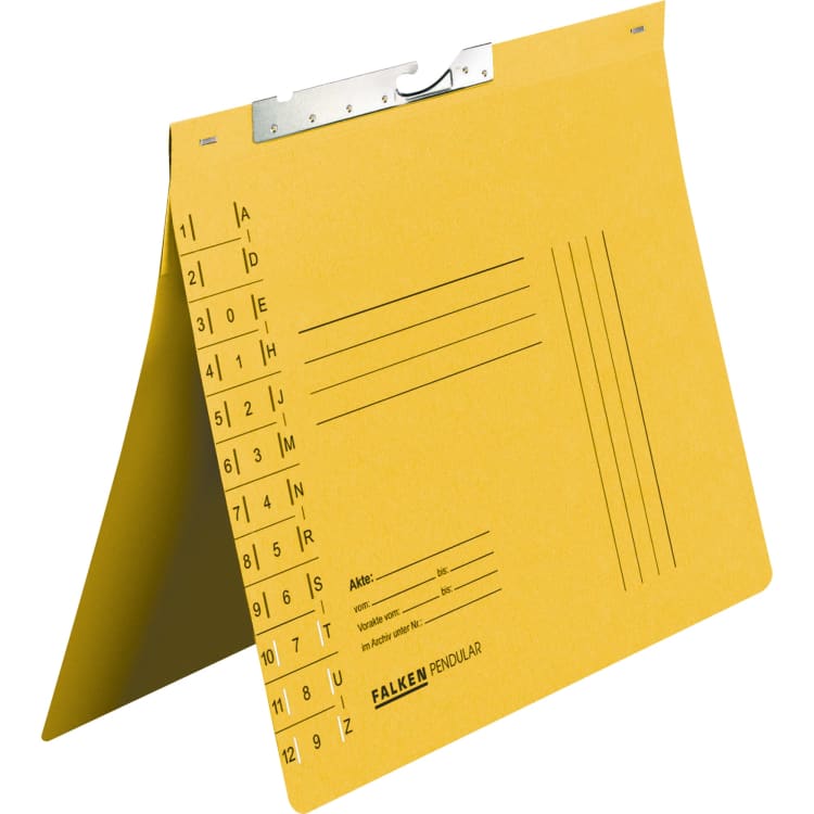 Falken suspension file folder official binding slot punching yellow