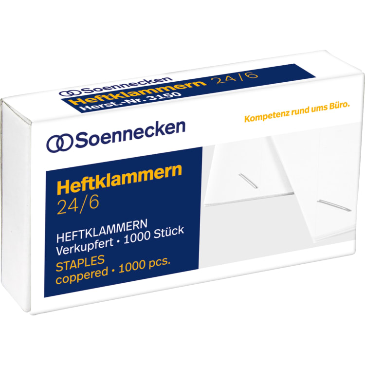 Soennecken staples 24/6 copper-plated 1,000 pieces