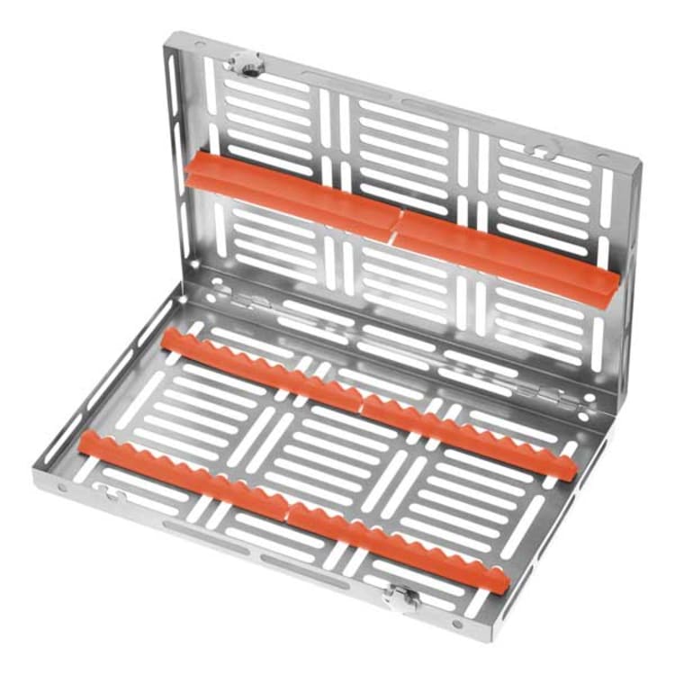 Gammafix® washing tray, for 20 instruments, silicone inserts in orange