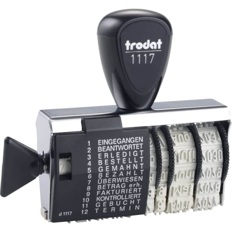 trodat word band stamp Classic 8x7x2 cm silver/light grey/red