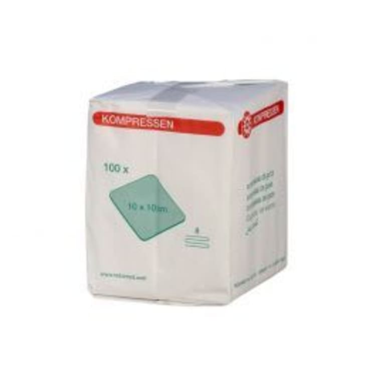 NOBAMED gauze swabs 10x10 non-sterile, 100 pieces