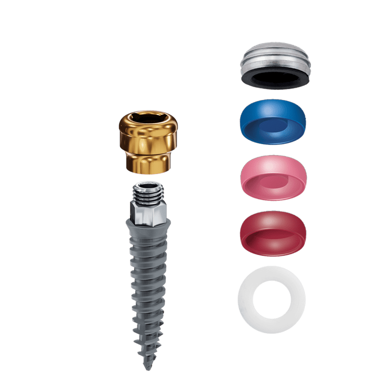 LODI-Implantat mit Locator-Abutment und Laborset, Ø 2,4 mm, L 12 mm, GH 4,0 mm