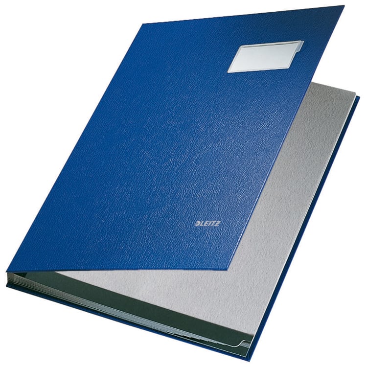 Leitz signature book A4 10 compartments grey board blue