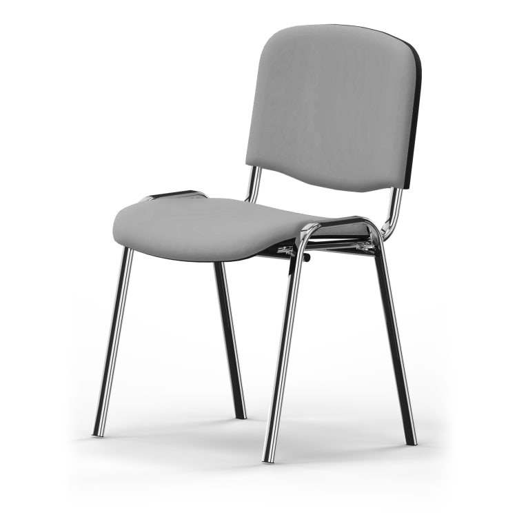 NowyStyl visitor chair ISO 4L four-leg upholstered chamois/grey