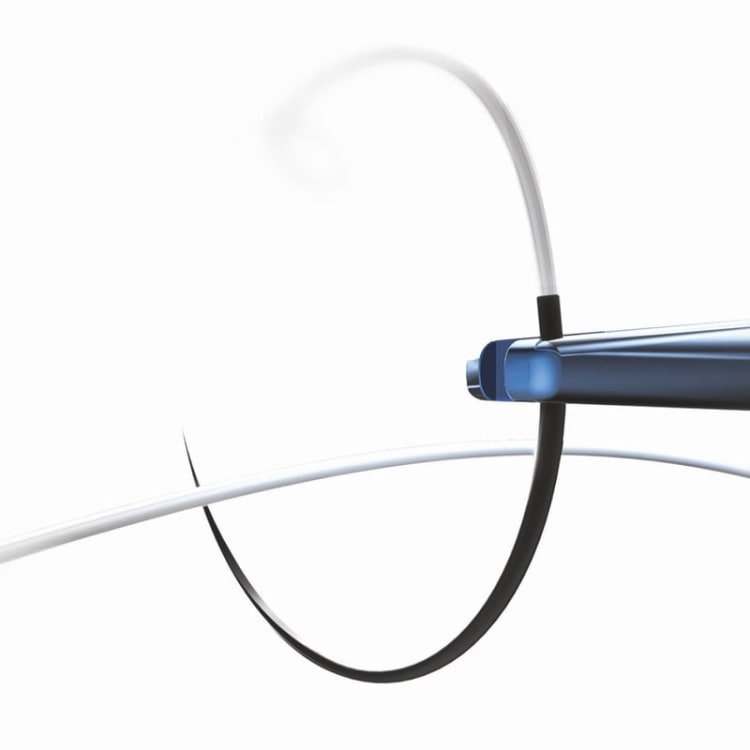 Coreflon-Nahtmaterial, PTFE, USP 5/0, 55 cm, Nadel DKO 16 mm, 3/8-Kreis, schwarz (12 Stück)